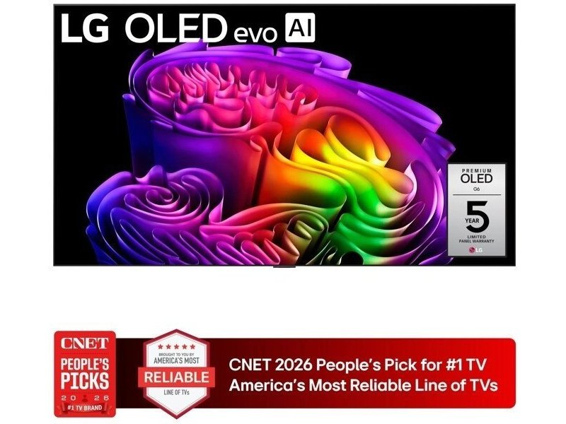 77 Inch Class LG OLED evo AI G6 4K Smart TV 2026 with Supplied Wall Mount - view 1