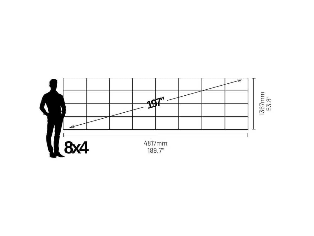 LP7080409S Phase 7680 197" 32:9 Ultrawide Video Wall (0.9mm) - size and dimensions diagram