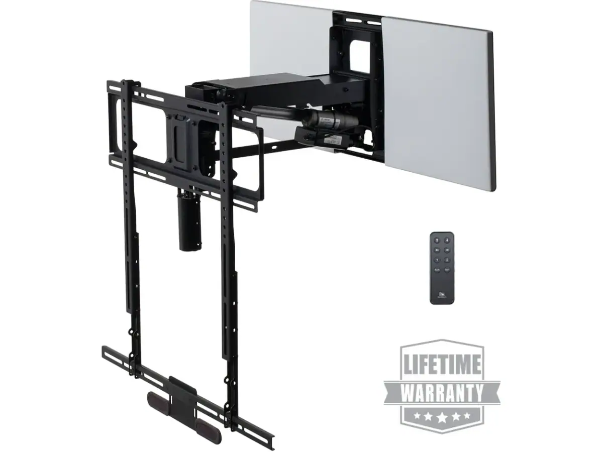 MantleMount mm815-motorized-drop-down-and-swivel-tv-mount - front view
