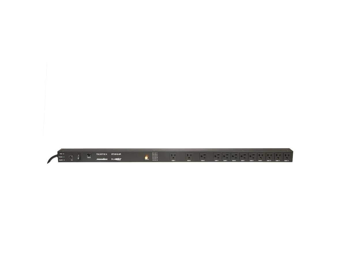 VT1512-IP BlueBOLT Enabled 12 Outlet Vertical Rack Mounted Surge Strip