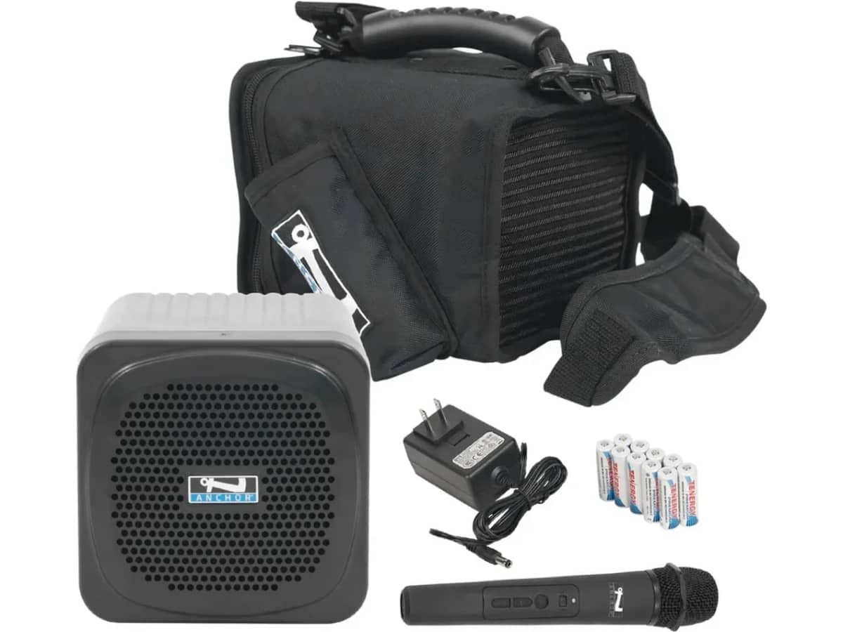 Anchor Audio MINI System 1 Portable PA System with AnchorLink Wireless Microphone and Rechargeable Battery Kit