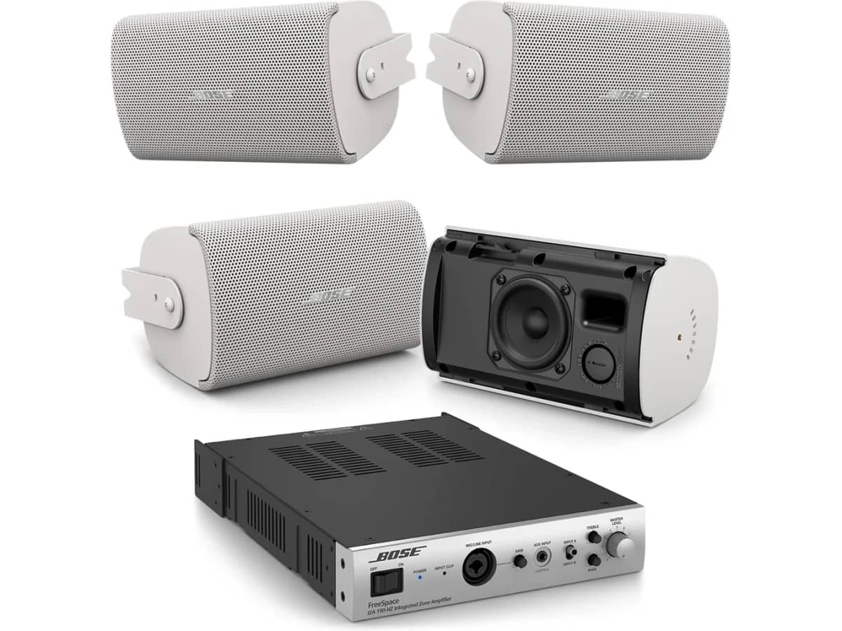 Bose Professional AudioPack Pro S4 with 4 FreeSpace FS2SE White Wall Mount Speakers and IZA 190-HZ Integrated Zone Amplifier