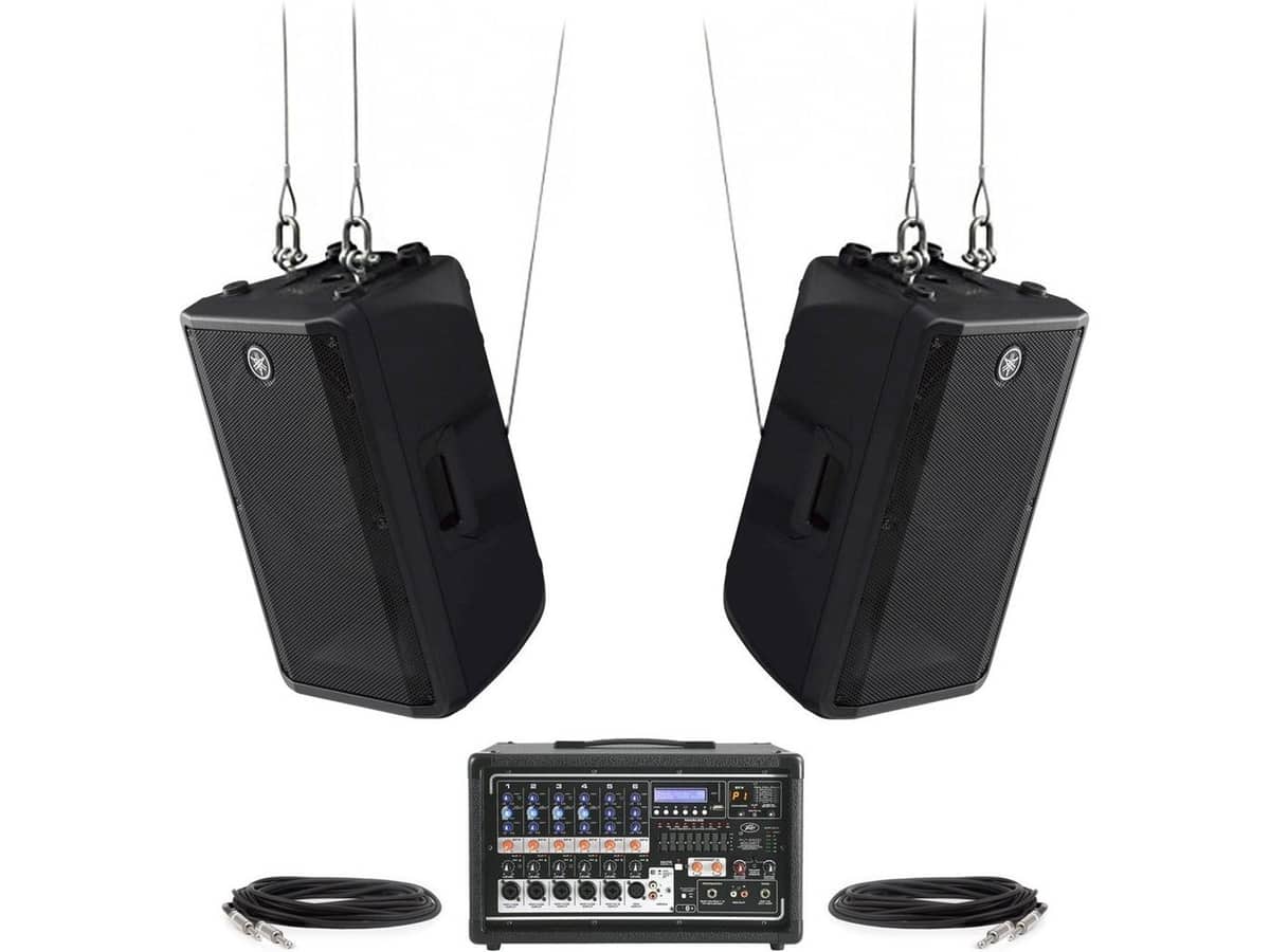 Church Sound System Package with 2 Yamaha CBR10 Speakers and Peavey Bluetooth Powered Mixer