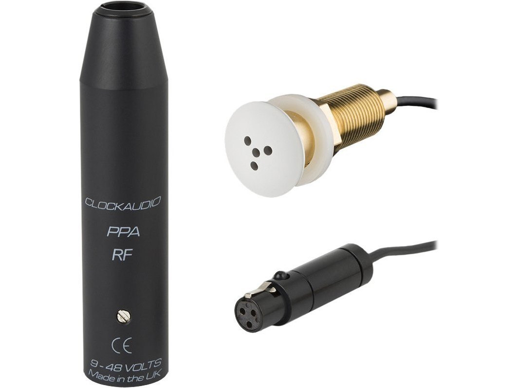 Clockaudio C007EW-RF Through Desk / Ceiling / Panel Mount Omni-Directional Boundary Layer Condenser Microphone - White