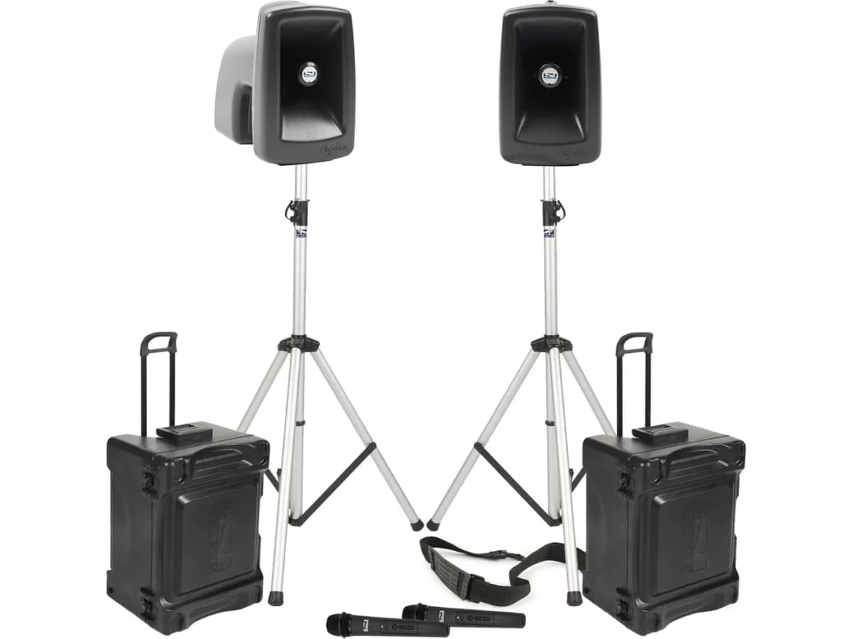 Military Physical Fitness Portable Boot Camp Sound System with Choice of 2 Wireless Microphones