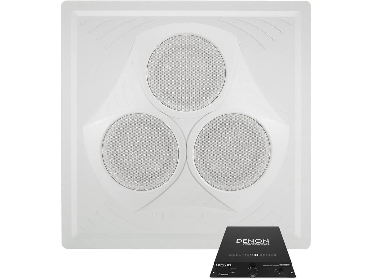AV Flex Sound System with Wireless Bluetooth and 2x2 Vector Ceiling Speaker Array