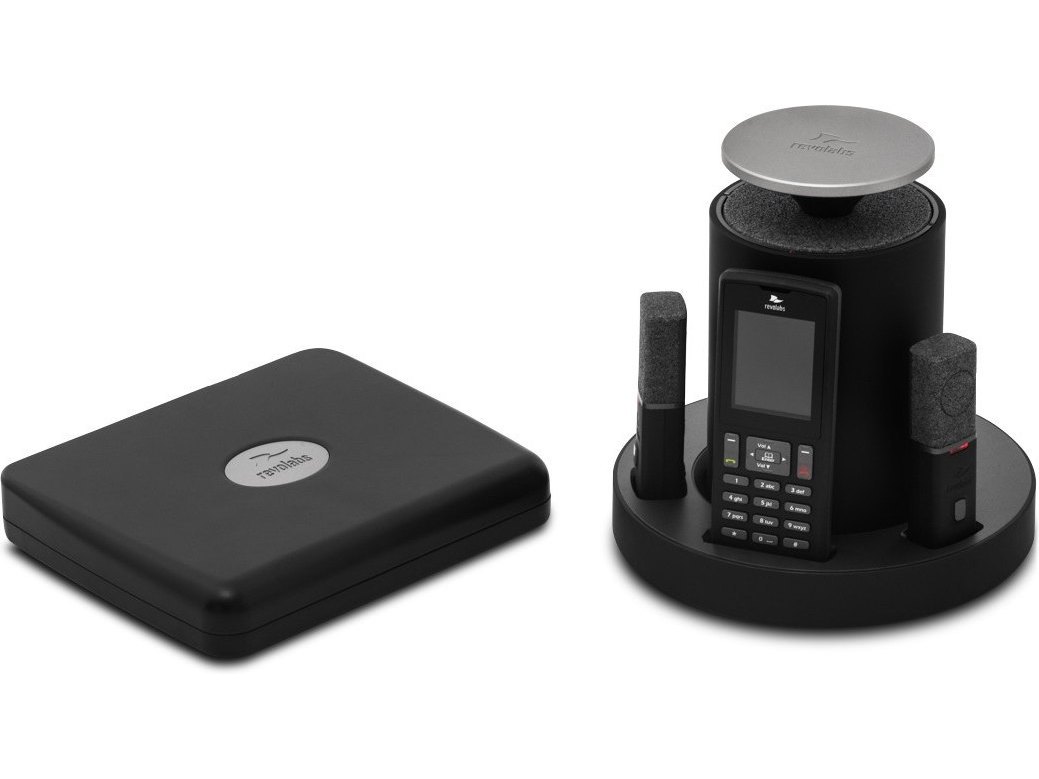 Revolabs 10-FLX2-200-DUAL-POTS FLX 2 Analog POTS System with 2 Omnidirectional Tabletop Microphones and 2 Speakers